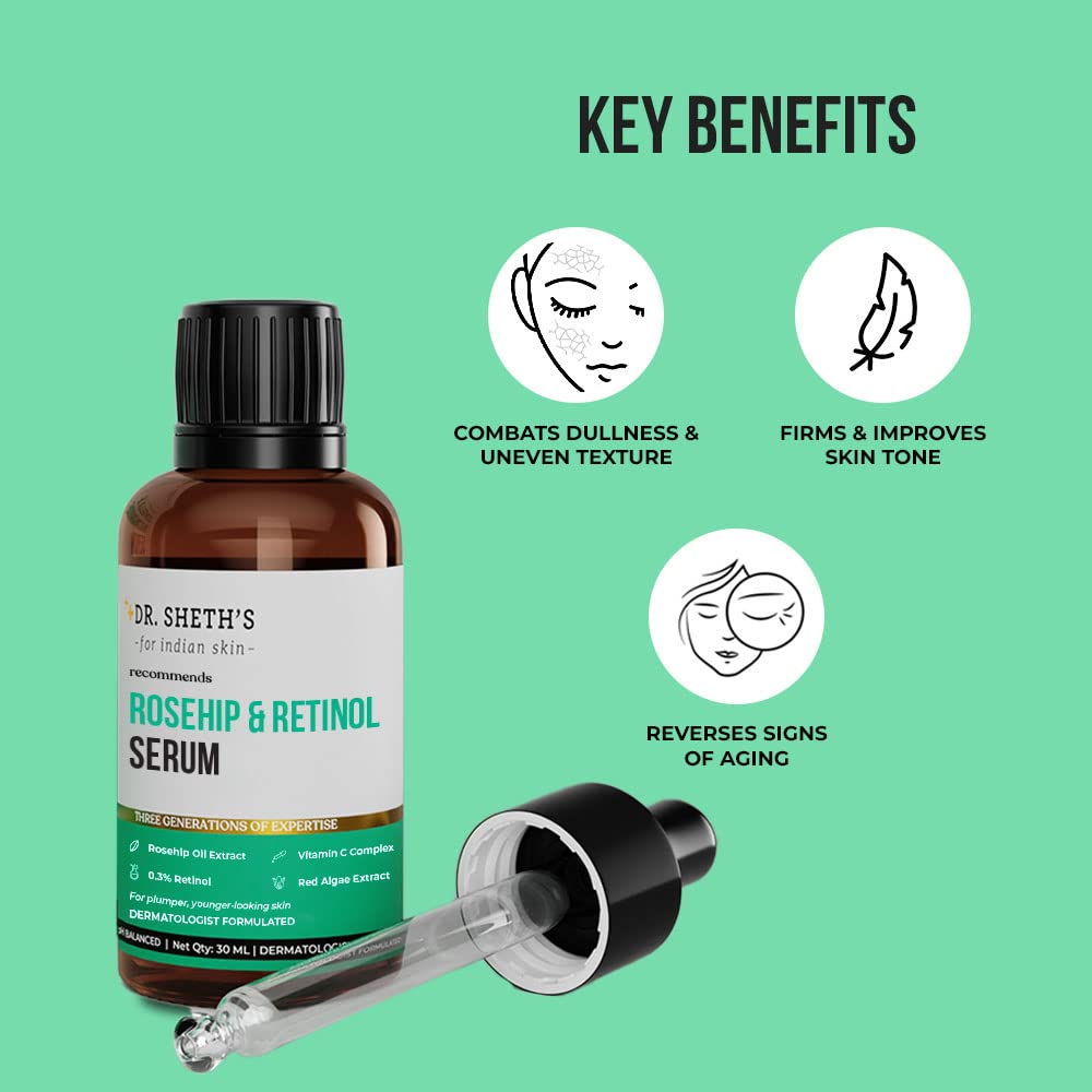 Dr. Sheth's Rosehip & Retinol Face Serum - 30ml - Image 2
