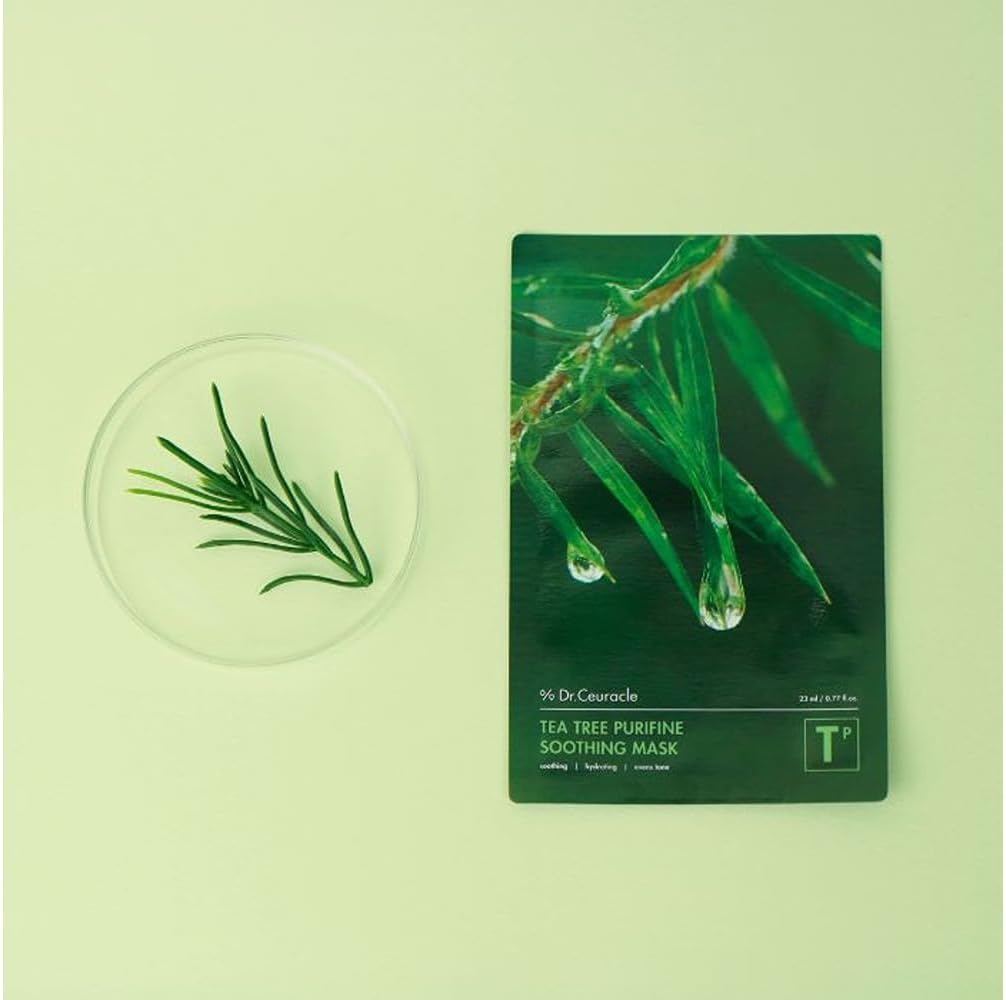 Dr.Ceuracle Tea Tree Purifine Soothing Face Mask - 23ml, 10 Pack, with Niacinamide and Centella Asiatica - Image 4