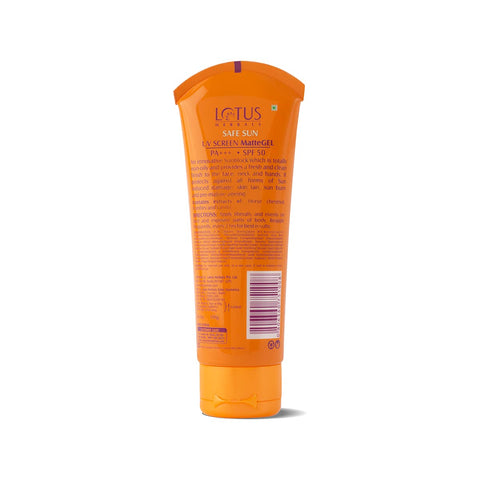 Lotus Herbal Safe Sun Uv Screen Mattegel Pa Spf-50 - 100 Gms