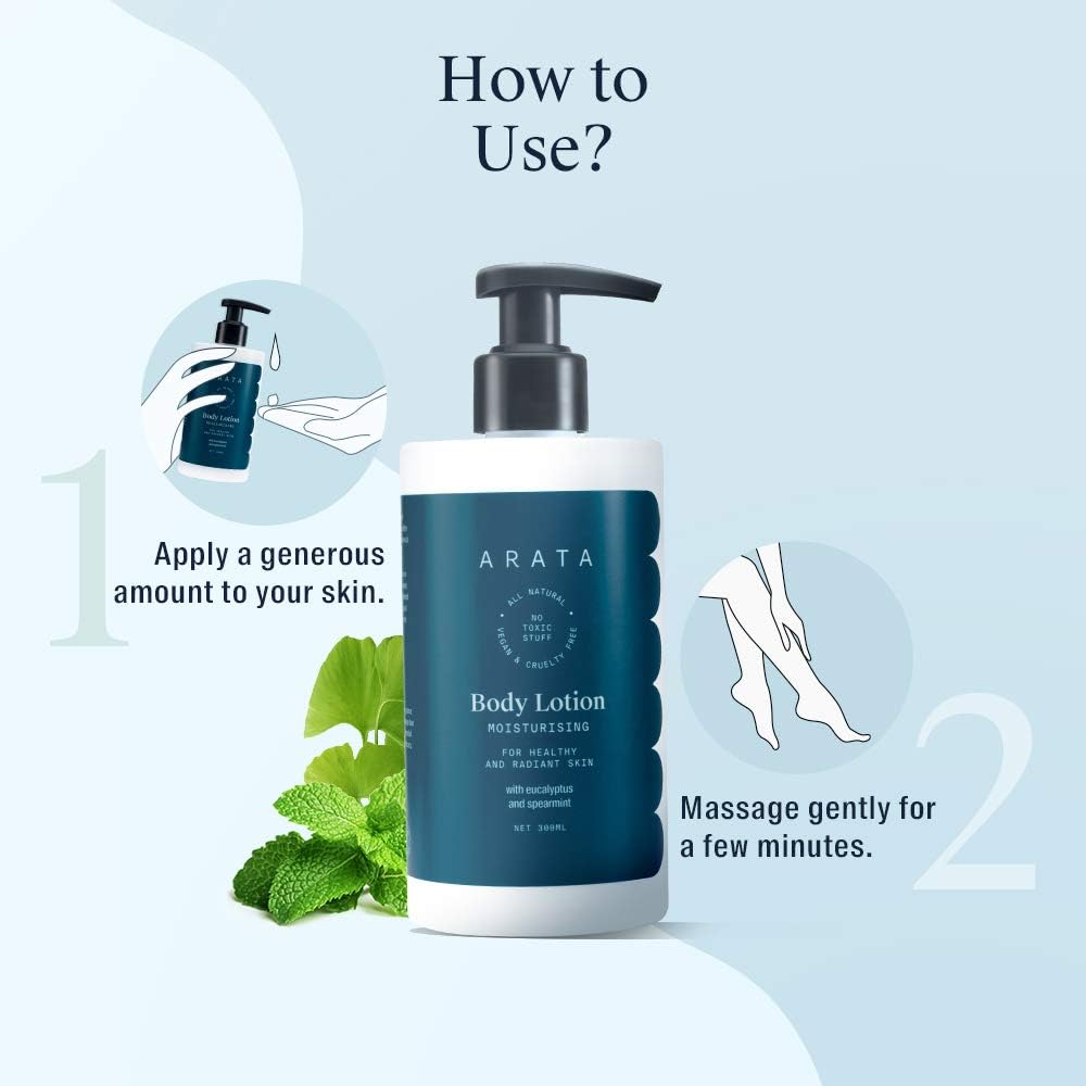 Arata Natural Moisturising Body Lotion with Shea & Cocoa Butters, 300ml - Image 5