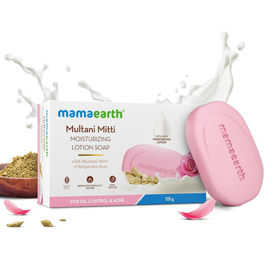 Mamaearth Multani Mitti Moisturizing Lotion Soap with Bulgarian Rose - Single Pack - Image 2