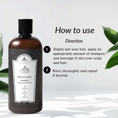 Kethana Black Garlic Shampoo - Sulphate & Paraben Free, 400ml - Image 3
