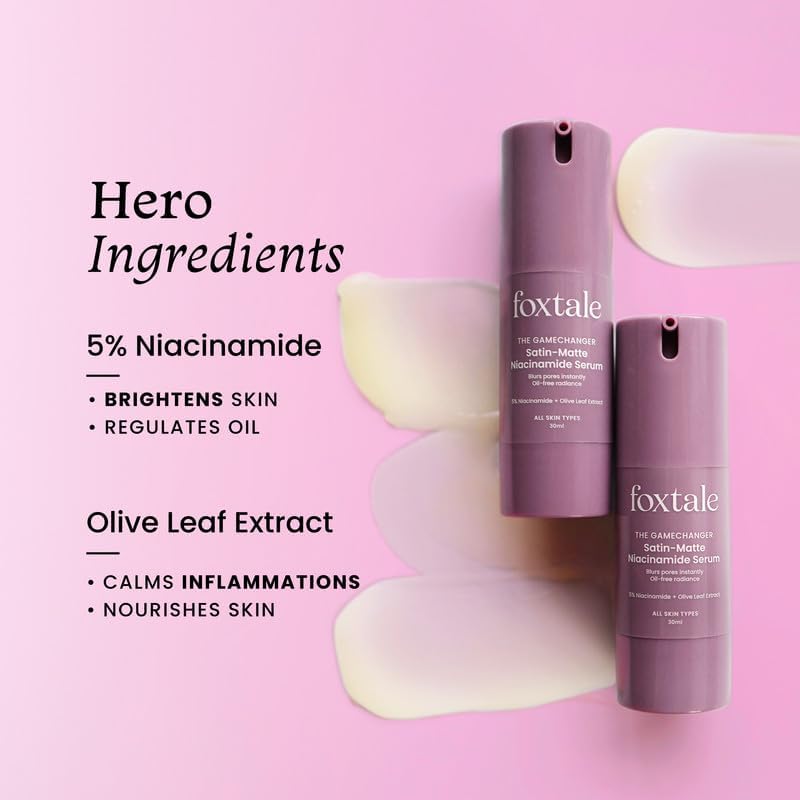 Foxtale Niacinamide Face Serum - 5% Niacinamide, Oil Control, Matte Finish - 30ml - Image 3