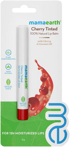 Mamaearth Tinted Lip Balm 100% Natural, Enriched With Vitamin E, 12 Hour Moisturisation, 2 g Cherry