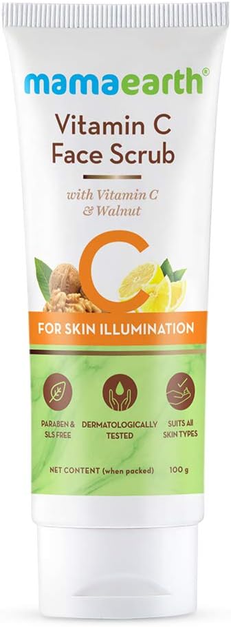 Mamaearth Vitamin C Face Scrub - With Walnut, Saffron & Turmeric - 100g