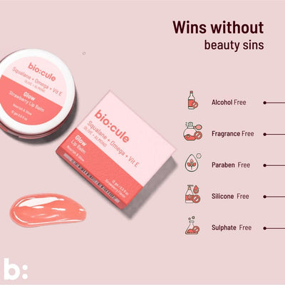 Biocule Glow Lip Balm - Squalane + Omega + Vitamin E, 12g - Image 5