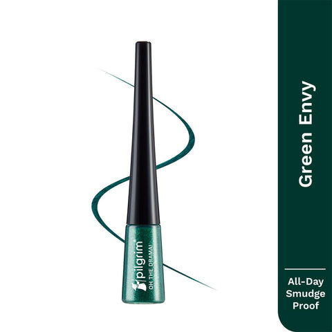 Pilgrim Green Envy Metallic Eyeliner Long Lasting & Smudge Proof Enriched with Argan Oil