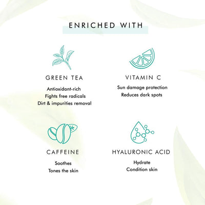 mCaffeine Naked Detox Green Tea Face Wash - Antioxidant-Rich, 100ml (Pack of 2) - Image 3