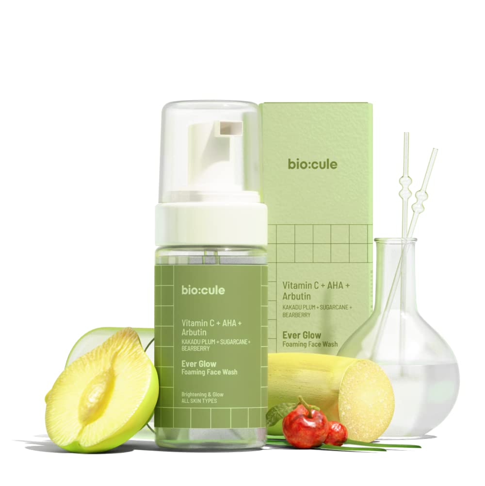 Biocule Ever Glow Foaming Face Wash - Vitamin C, AHA, Arbutin - 100ml