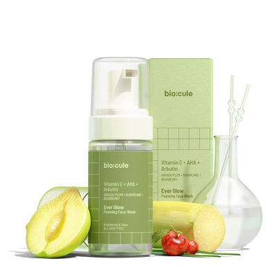 Biocule Ever Glow Foaming Face Wash - Vitamin C, AHA, Arbutin - 100ml