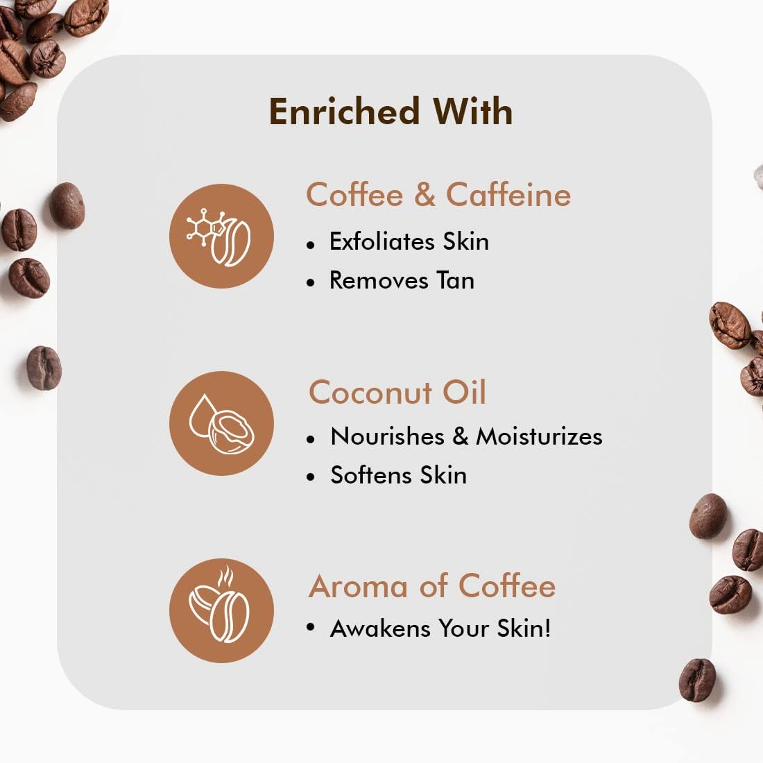 mCaffeine Naked & Raw Coffee Body Scrub - Exfoliating, Tan Removal - 55g - Image 3