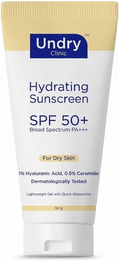 Undry Hydrating Gel Sunscreen SPF 50+ with Hyaluronic Acid & Ceramide - 50g
