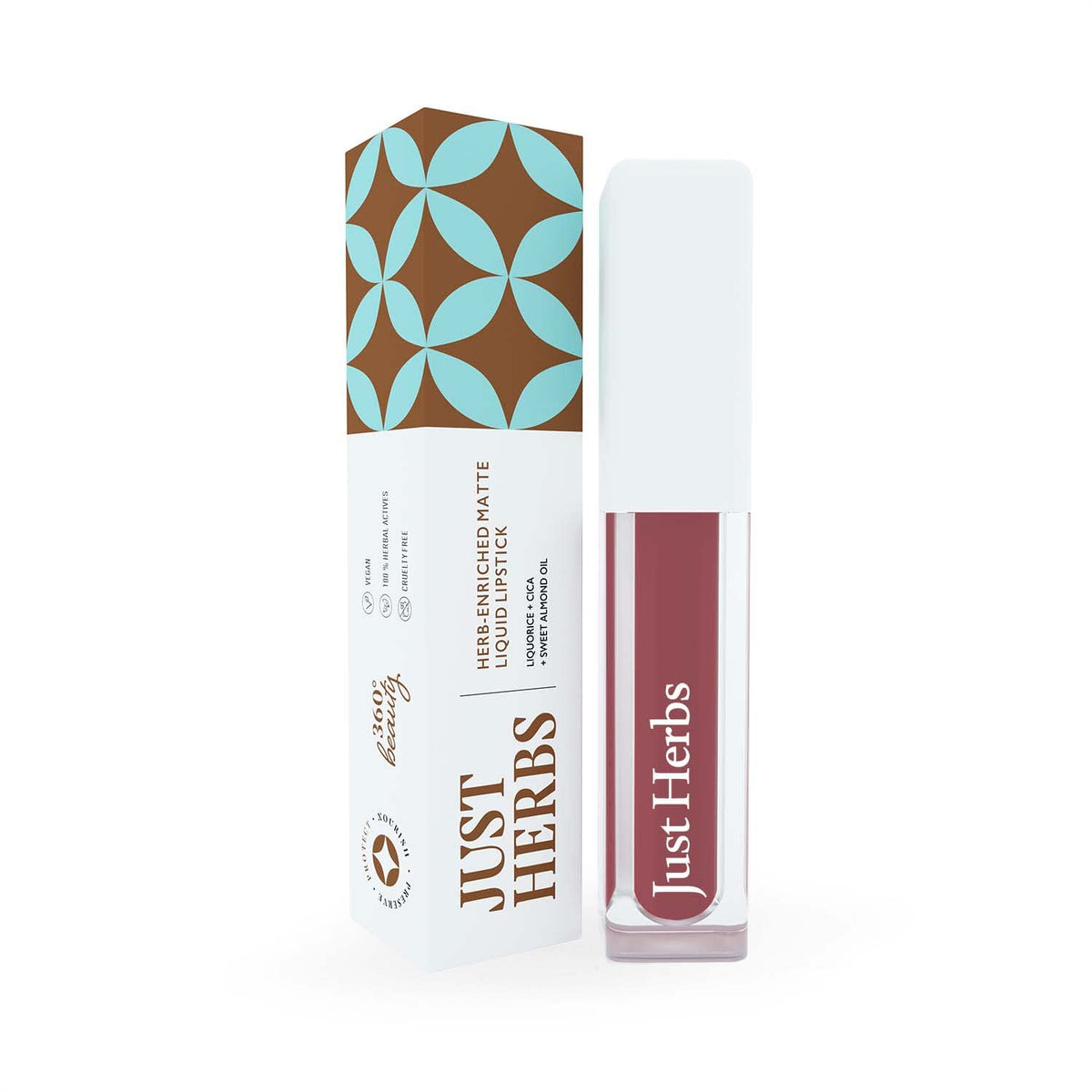 Just Herbs Ayurvedic Creamy Matte Liquid Lipstick Berry Nude - 15g