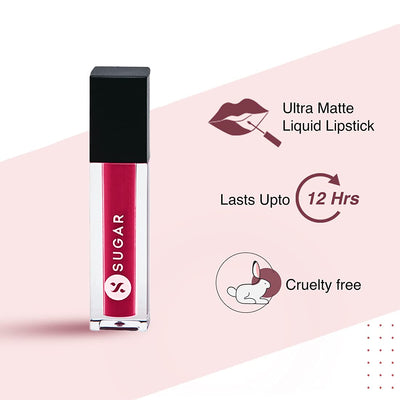 Sugar Cosmetics Smudge Me Not Liquid Lipstick - 02 Brink of Pink - Image 5
