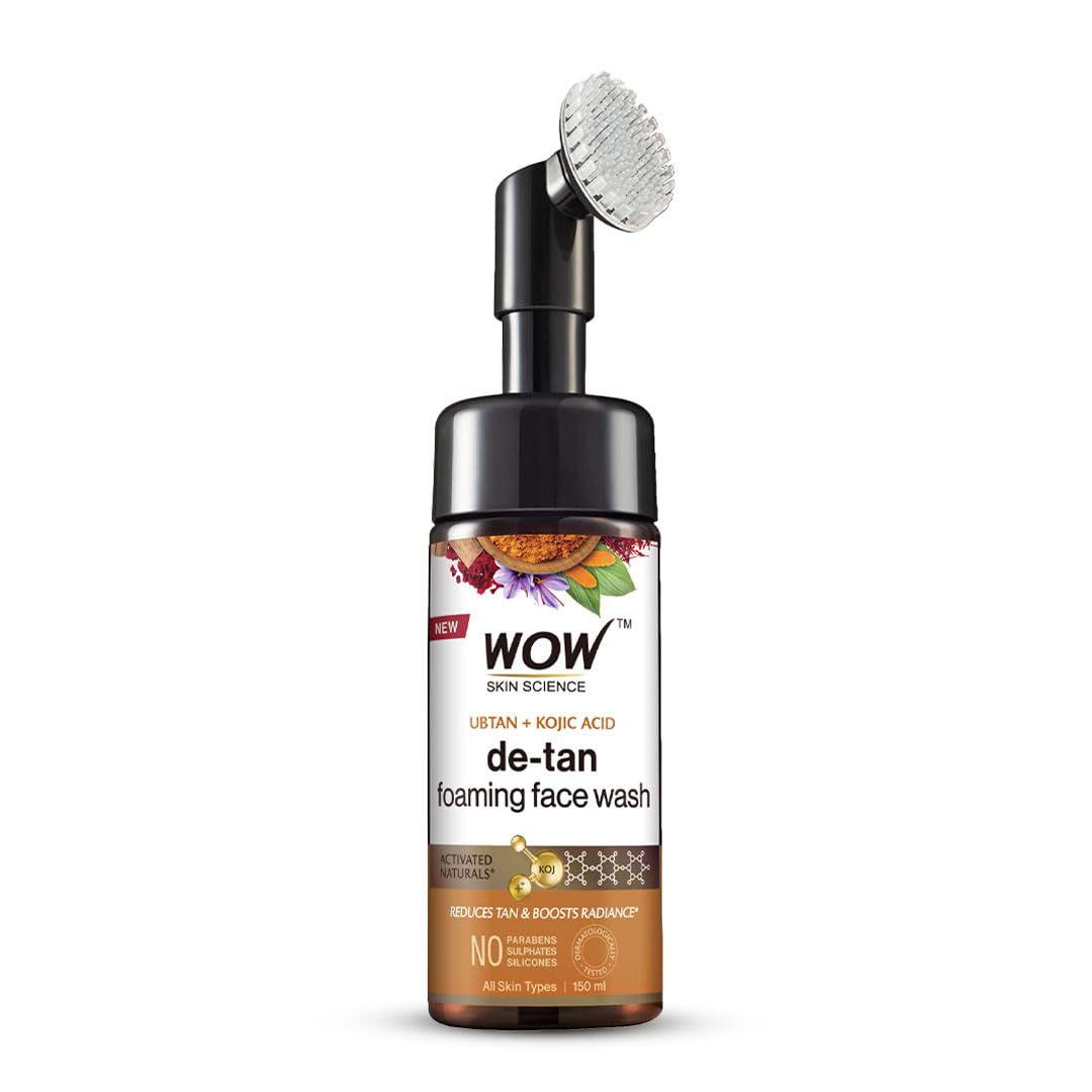 Wow Skin Science Ubtan Foaming Face Wash with Brush, 150ml