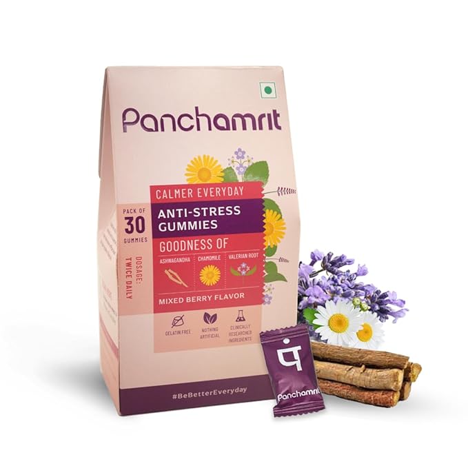 Panchamrit Anti-stress Gummies with Ashwagandha, Chamomile & Valerian Root - 30 Gummies