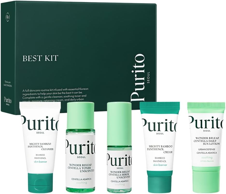 Purito Skincare Kit with Panthenol, Centella, Bamboo - 3.52 fl. oz.