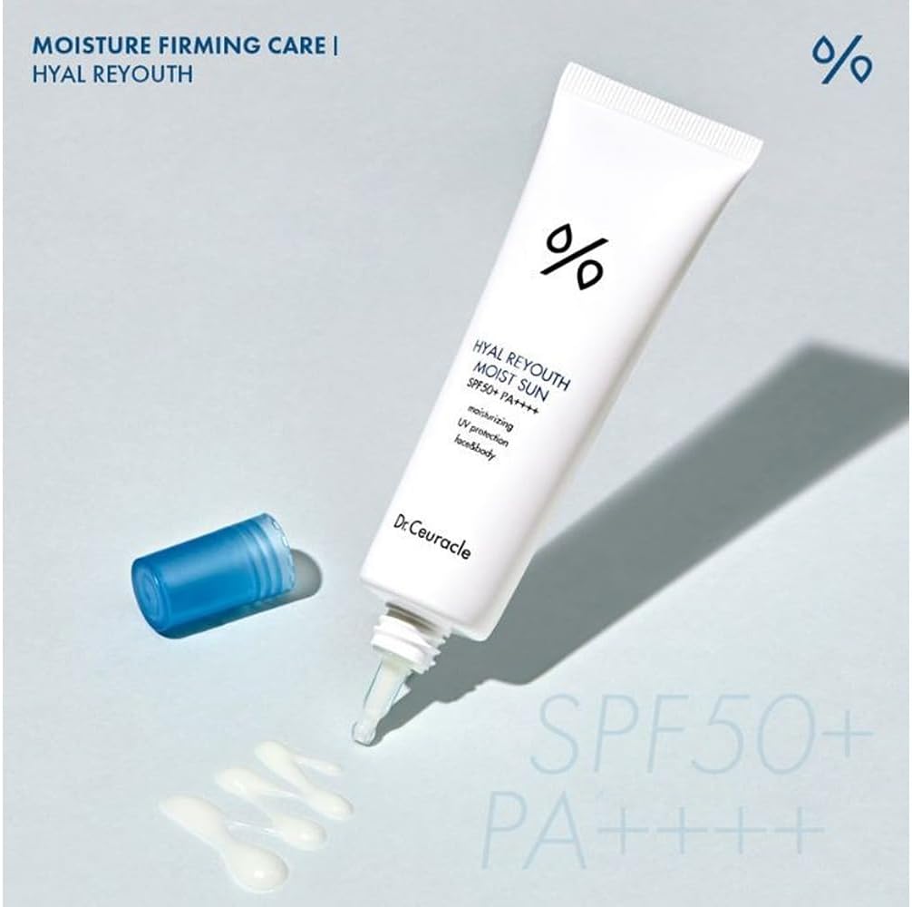 Dr.Ceuracle Hyal Reyouth Moist Sun - SPF50+ PA++++ Hydrating Sunscreen with Hyaluronic Acid, Niacinamide, 50ml - Image 2