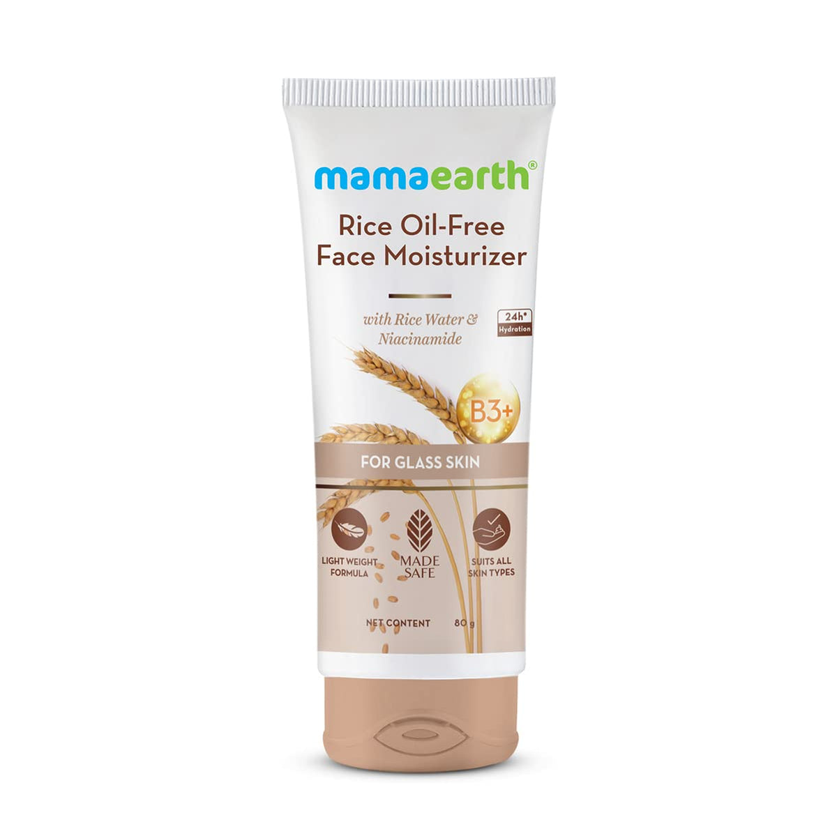 Mamaearth Rice Oil-Free Face Moisturiser with Rice Water & Niacinamide, 80g