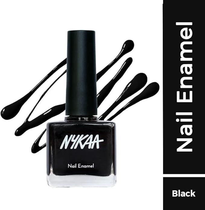 Nykaa Pop Nail Enamel Black Licorice - Black, 10 ml - Image 2
