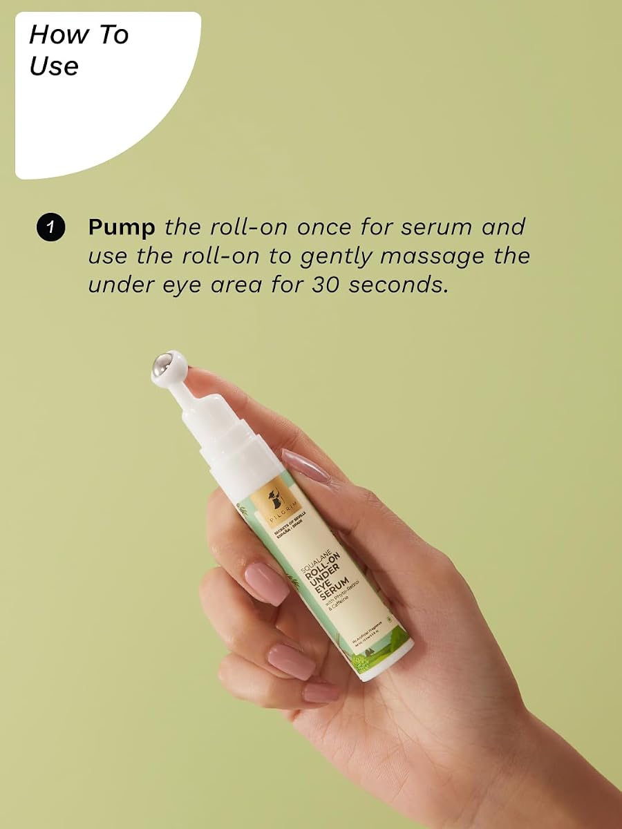 Pilgrim Squalane Under Eye Roll-On Serum with Phyto-Retinol & Caffeine - 15ml - Image 6