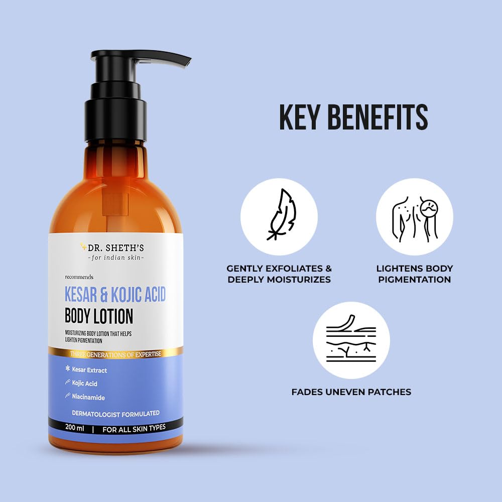 Dr. Sheth's Kesar & Kojic Acid Body Lotion - 200ml - Image 3