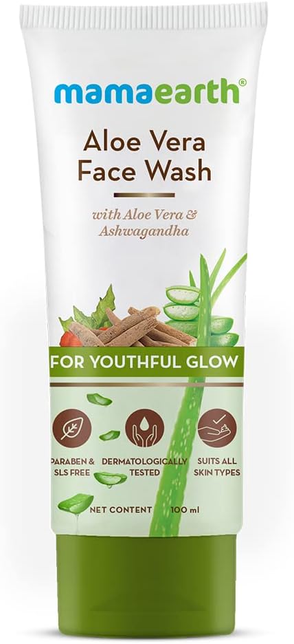 Mamaearth Aloe Vera Face Wash with Aloe Vera & Ashwagandha 100 ml