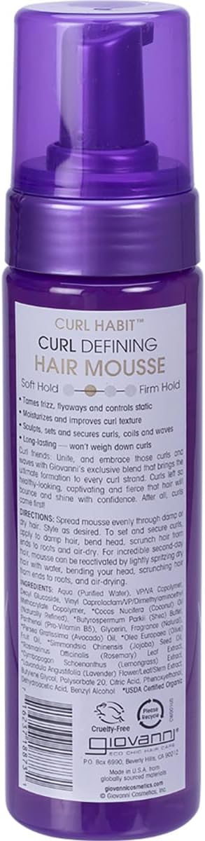 Giovanni Curl Habit Defining Hair Mousse - Alcohol-Free, Silicone-Free - 207ml - Image 2
