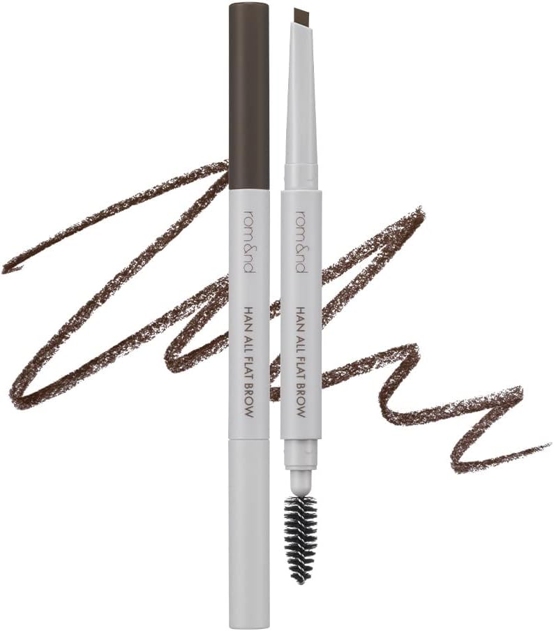 Rom&Nd Han All Flat Brow - Gentle Brown Dual-Sided Pencil, Natural Makeup, Korean Cosmetic