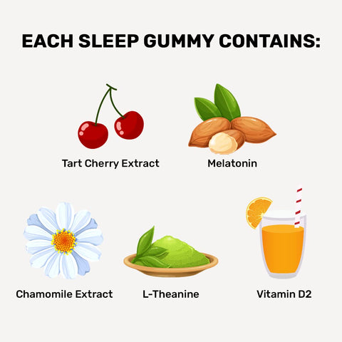 What's Up Wellness Melatonin 5 mg Sleep Gummies | Tart Cherry and Chamomile Extracts | 30 Gummies