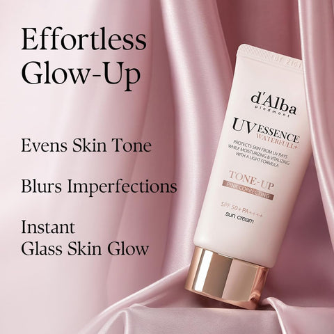 d'alba Piedmont Italian White Truffle Waterfull Tone-up Sunscreen, pure and Vegan hybrid pink tinted moisturizer, glow and brightening sunscreen, gentle and safe use sunscreen - Image 5