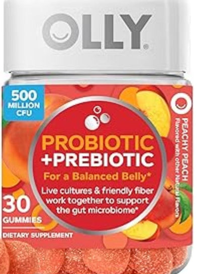 Olly Probiotic + Prebiotic Gummies - Gut Health Support, 60 Gummies