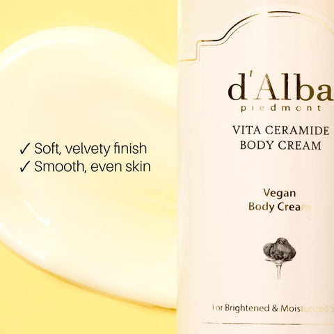 d'Alba Vita Ceramide Body Cream Vegan Brightening Body Moisturizer with Vitamin C & Ceramide, Daily Moisture & Nourishing Care for All Seasons, Radiant Skin & Aromatic Citrus Floral Scent 270ml - Image 6