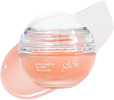 glow peach peptide repair lip balm, peptide‑infused nourishing lip balm, cruelty‑free & artificial fragrance‑free, moisturizes and smooths dry lips, 8g (coralreef)