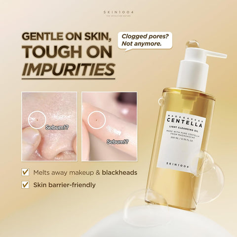 SKIN1004 Madagascar Centella Light Cleansing Oil, 200ml | Deep Cleansing | Gentle and Non-Irritating Formula | Removes Makeup and Impurities | Moisturizes Skin - Image 3