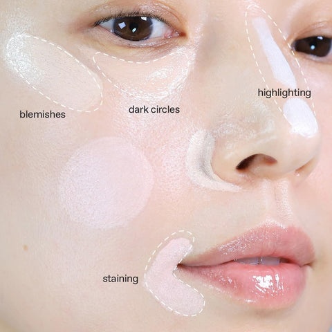glow not dry concealer #light #rosysalmon, covers under-eye circles & blemishes, full-coverage, dual-color&use, melt-in texture, 10g - Image 8