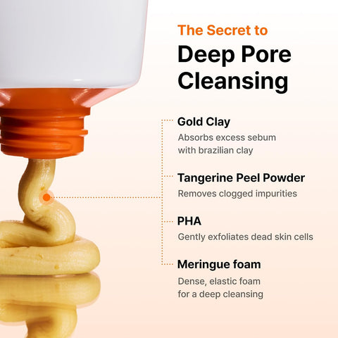 DearKlairs Freshly Juiced Vitamin Clay Mask & Cleanser, Deep Pore Cleansing, Radiant Clear Skin, with Glutathione, Mandarin Peel Powder, PHA and Niacinamide (150 ml, 1 Piece) - Image 4