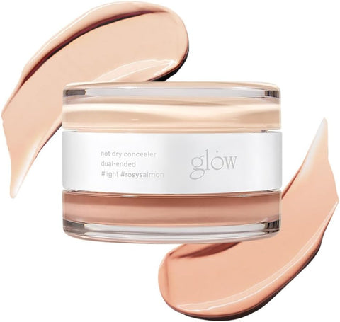 glow not dry concealer #light #rosysalmon, covers under-eye circles & blemishes, full-coverage, dual-color&use, melt-in texture, 10g