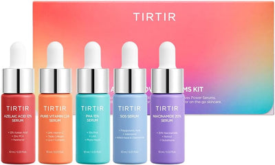 TIRTIR 5 Actives Power Serums Kit – Korean Skin Care Set with Vitamin C, Niacinamide, Azelaic & Hyaluronic Acid, Hydrating Serum, Radiance Boost, Nourishment, Travel Essentials, Skincare Gift