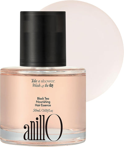 ANILLO Black Tea Nourishing Hair Essence with Green Tea Oil, Protein & Biotin for Nourishment and Shine - Creamy Woody Scent, Vegan, Paraben-Free 50ml / 1.69 fl. Oz
