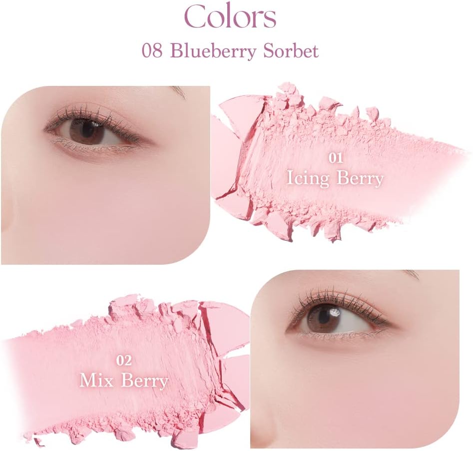 Dasique Blending Mood Cheek Palette - Blueberry Sorbet, Vegan, 4 Shades - Image 4