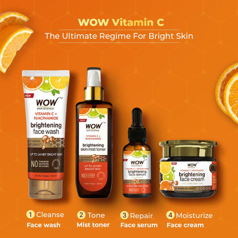 Wow Skin Science Brightening 20% Vitamin C Face Serum 30 Ml | Pack Of 2