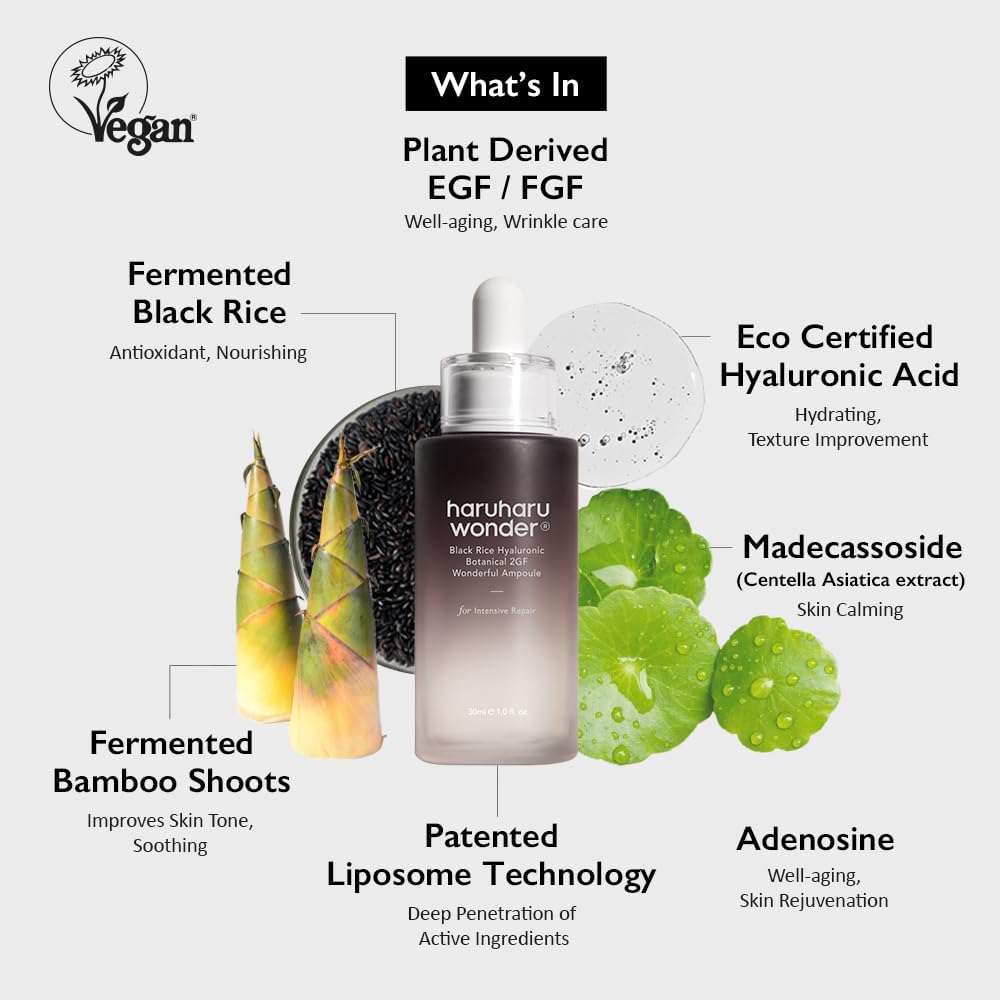 Haruharu Black Rice Hyaluronic 2GF Anti-Aging Ampoule - 30ml - Image 2