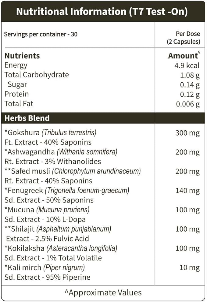 Neuherbs Test-On Ayurvedic Formula Capsules - 60 Count - Image 3