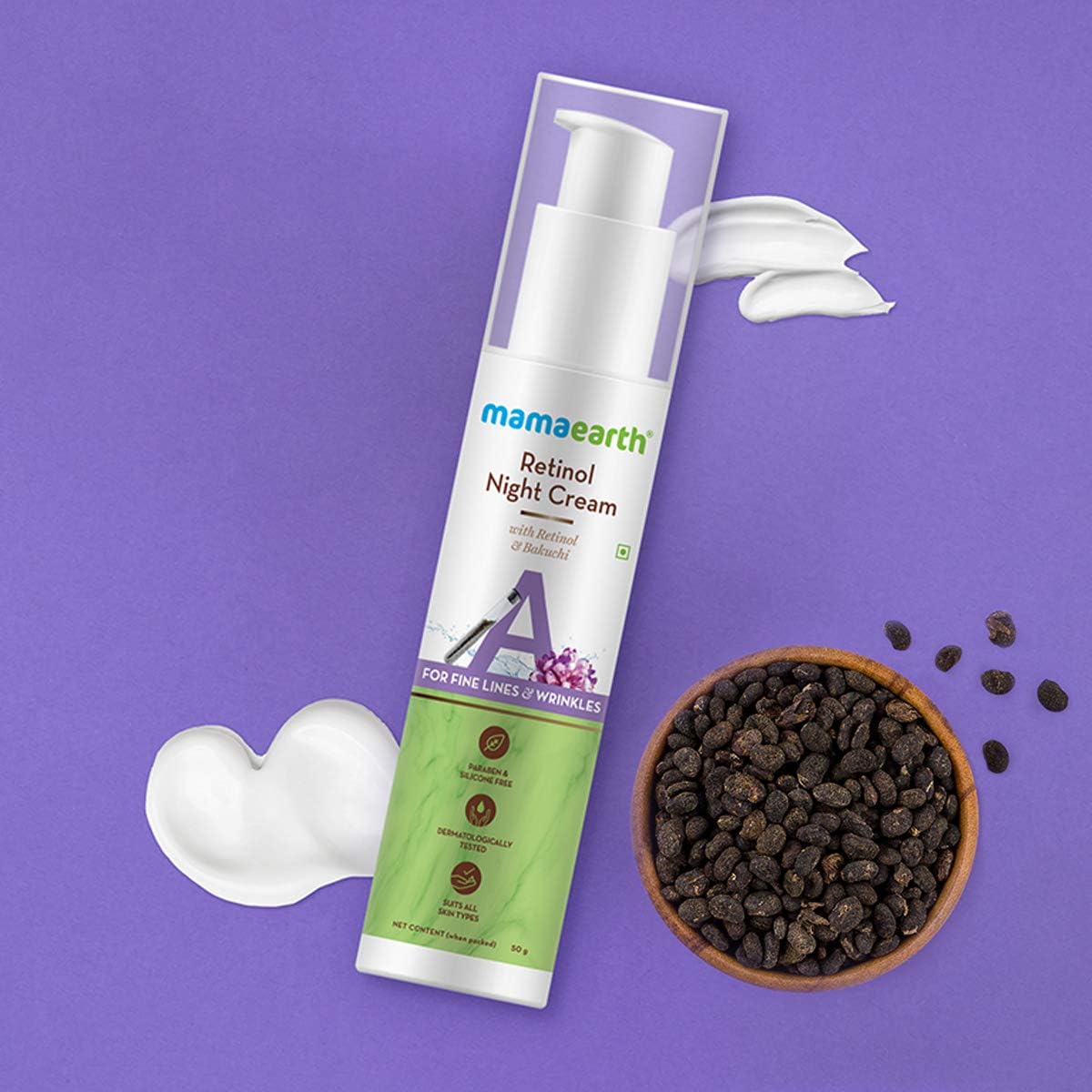 Mamaearth Retinol Night Cream with Bakuchi - Anti-Aging Treatment, 50g - Image 3