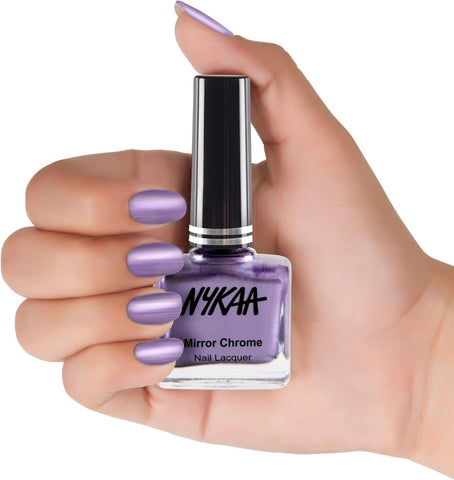 Nykaa Mirror Chrome Nail Lacquer Purple Galaxy  Shade No. 178