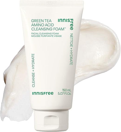 Innisfree Green Tea Amino Cleansing Foam - Face Cleanser with Green Tea, 150g