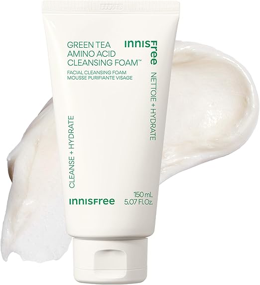 Innisfree Green Tea Amino Cleansing Foam - Face Cleanser with Green Tea, 150g