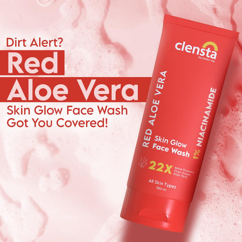 Clensta Red Aloe Vera Skin Glow Face Wash (100ml)