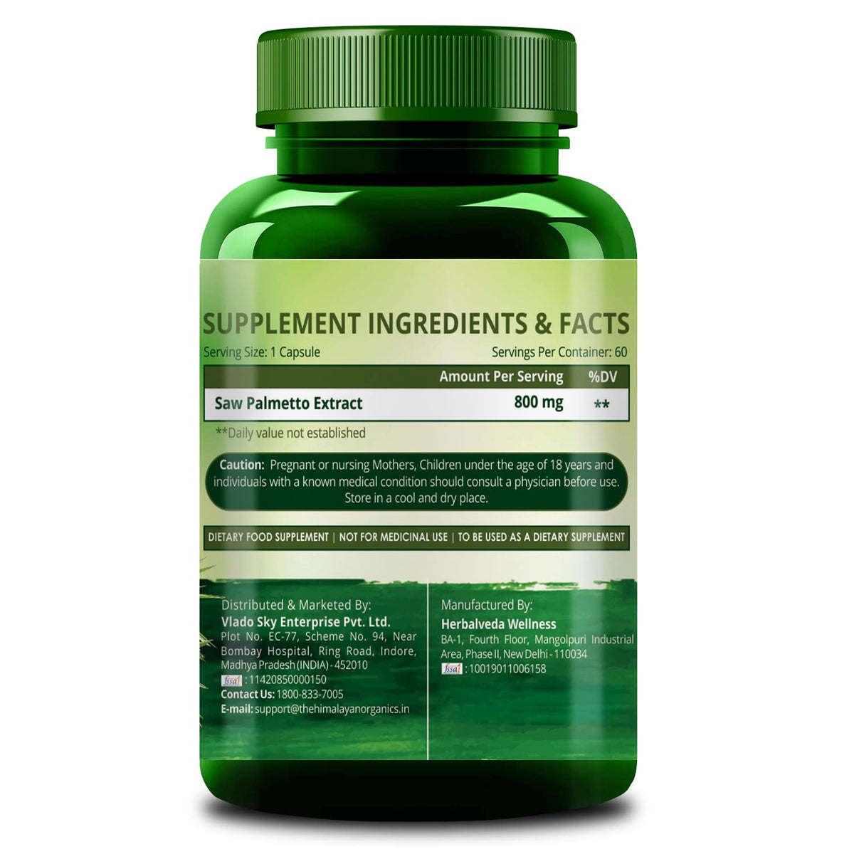 Himalayan Organics Saw Palmetto Tablets - Herbal & Ayurvedic, 800mg, 60 Tablets - Image 3